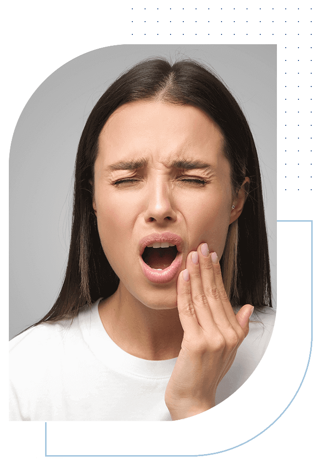 a woman with her mouth open